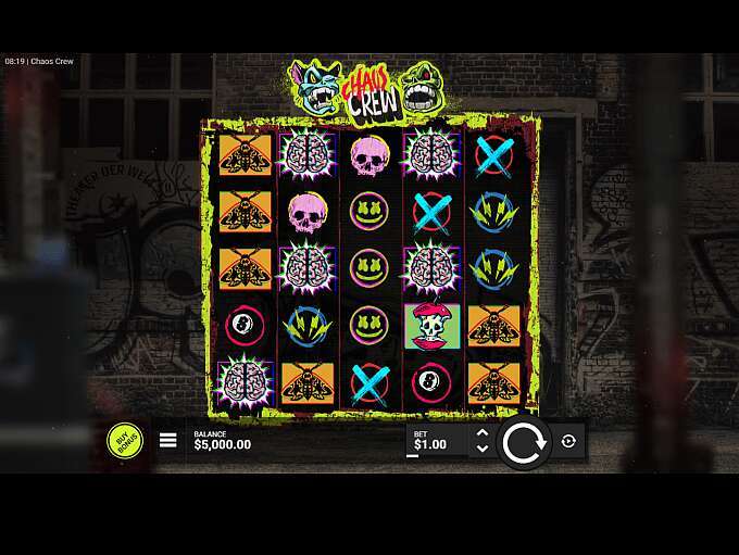 Стиль граффити на игровом слоте «Chaos Crew» в казино онлайн на деньги Вулкан